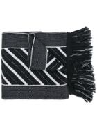 Off-white Chunky Medium Striped Scarf - Black