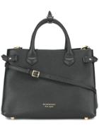 Burberry 'house Check' Detail Tote - Black