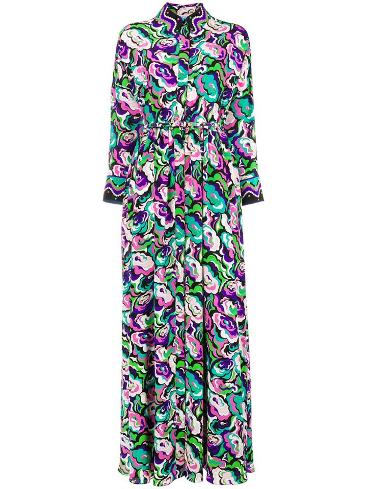 Emilio Pucci Shortsleeved Long Shirt Dress - Pink & Purple