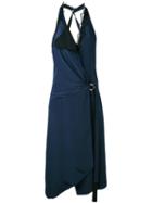 Versace - Wrap Front Dress - Women - Silk/polyurethane - 38, Blue, Silk/polyurethane
