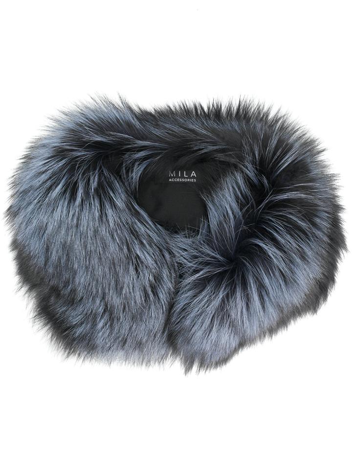 Cara Mila Fur Collar Scarf - Blue
