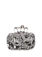 Alexander Mcqueen Bejewelled Rings Clutch - Black