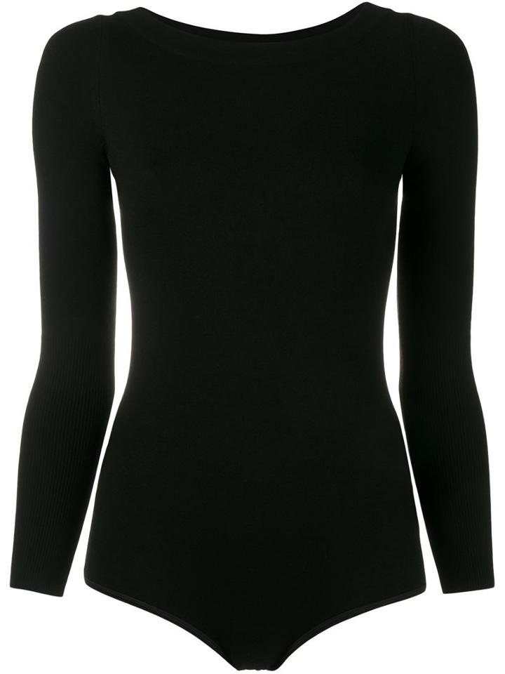 Alaïa Long Sleeved Knitted Body, Women's, Size: 38, Black, Polyester/wool