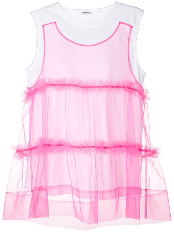 P.a.r.o.s.h. Tulle Layered Blouse - Pink & Purple