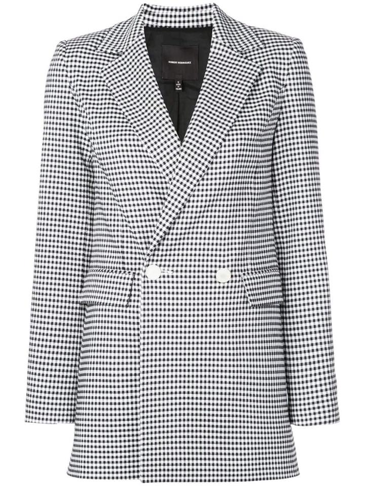 Robert Rodriguez Gingham Blazer - Black