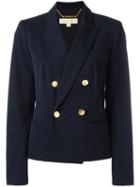 Michael Michael Kors Double Breasted Blazer, Women's, Size: 2, Blue, Cotton/viscose/spandex/elastane