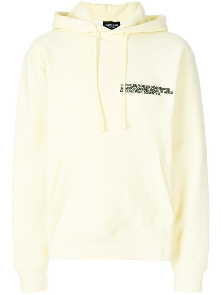 Calvin Klein 205w39nyc Logo-embroidered Hoodie - Yellow & Orange