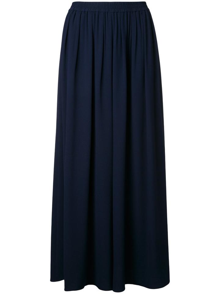 Estnation - Pleated Cropped Trousers - Women - Polyester/cupro/triacetate - 38, Blue, Polyester/cupro/triacetate
