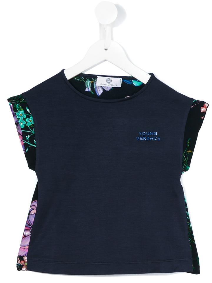 Young Versace - Floral Print T-shirt - Kids - Silk - 6 Yrs, Blue