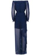 Tufi Duek Ruffled Long Dress - Blue