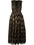 Dolce & Gabbana Metallic Chevron Frayed Dress - Black
