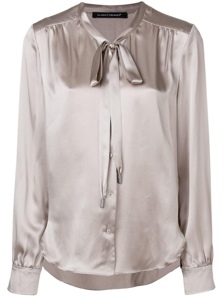 Luisa Cerano Bow Tie Shirt - Grey