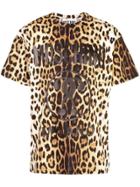 Moschino Leopard Print Logo T-shirt - Orange