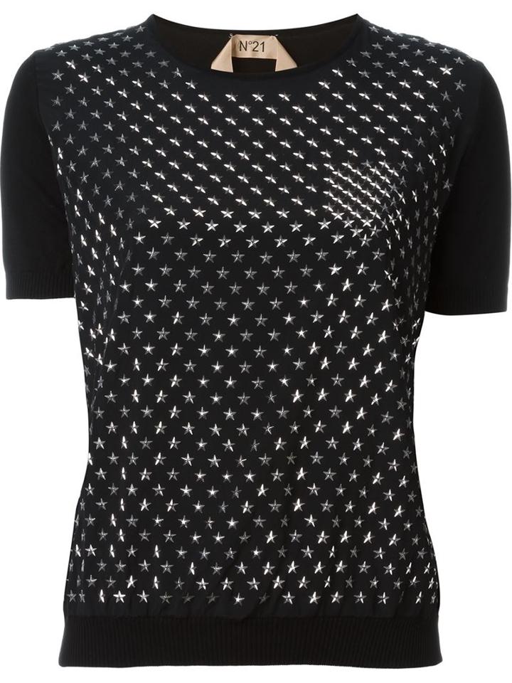 No21 Star Stud Embellished Knit Top