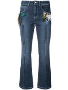 Sonia Rykiel Feather Detail Bootcut Jeans - Blue