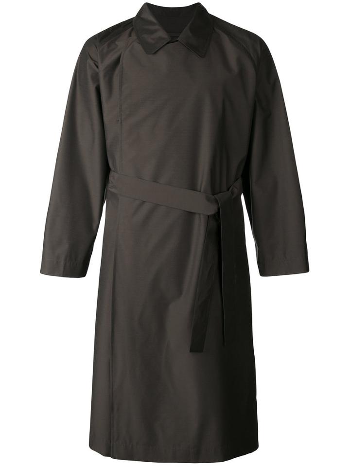 E. Tautz Double Breasted Trench Coat, Men's, Size: Xs, Brown, Nylon/wool