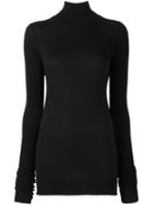 Rick Owens Lilies Turtle Neck Jumper, Women's, Size: 44, Black, Polyamide/viscose/angora/wool