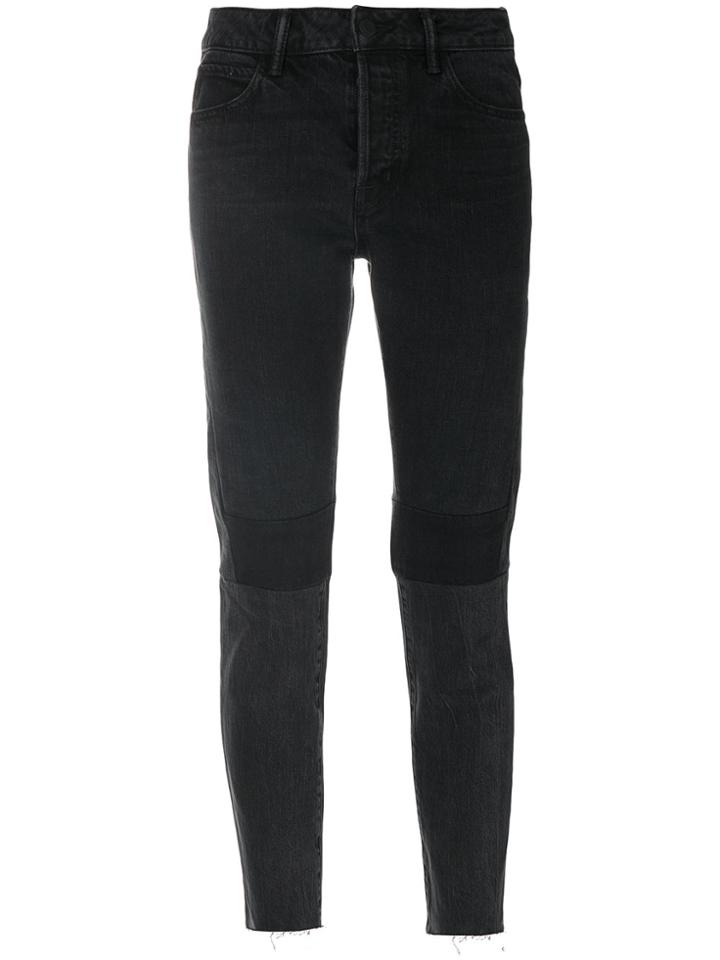Helmut Lang Patchwork Cropped Jeans - Black
