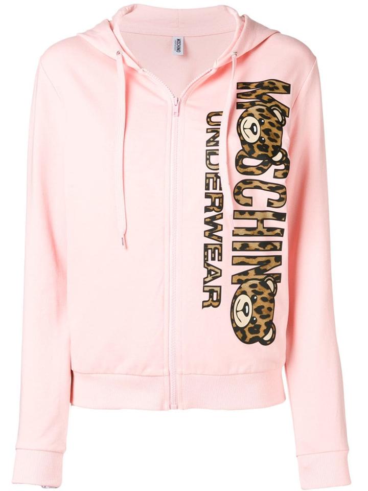 Moschino Toy Print Zipped Hoodie - Pink
