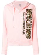 Moschino Toy Print Zipped Hoodie - Pink