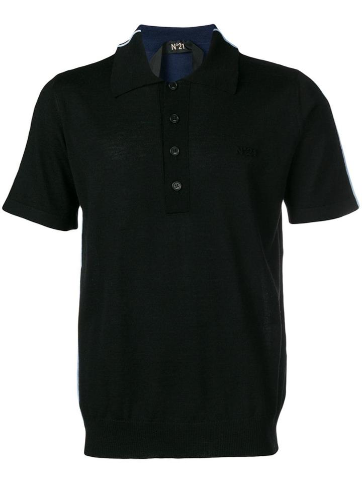 No21 Knitted Polo Shirt - Black