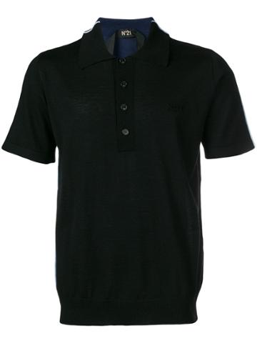 No21 Knitted Polo Shirt - Black