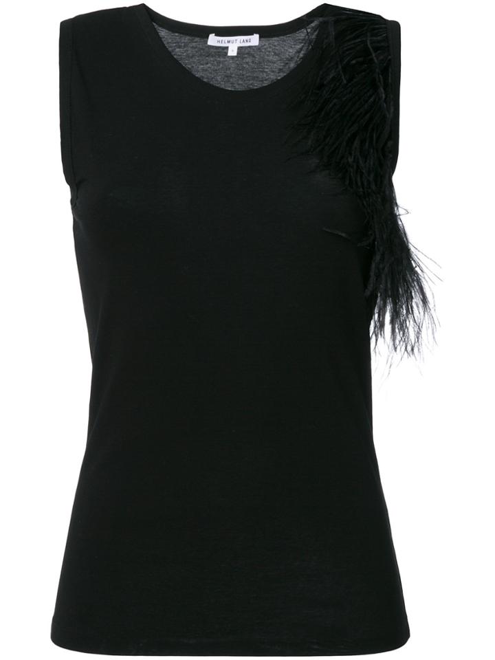 Helmut Lang Feather-trim Tank Top - Black