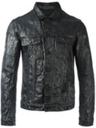 Jil Sander Coated Effect Shirt Jacket, Men's, Size: Medium, Black, Cotton
