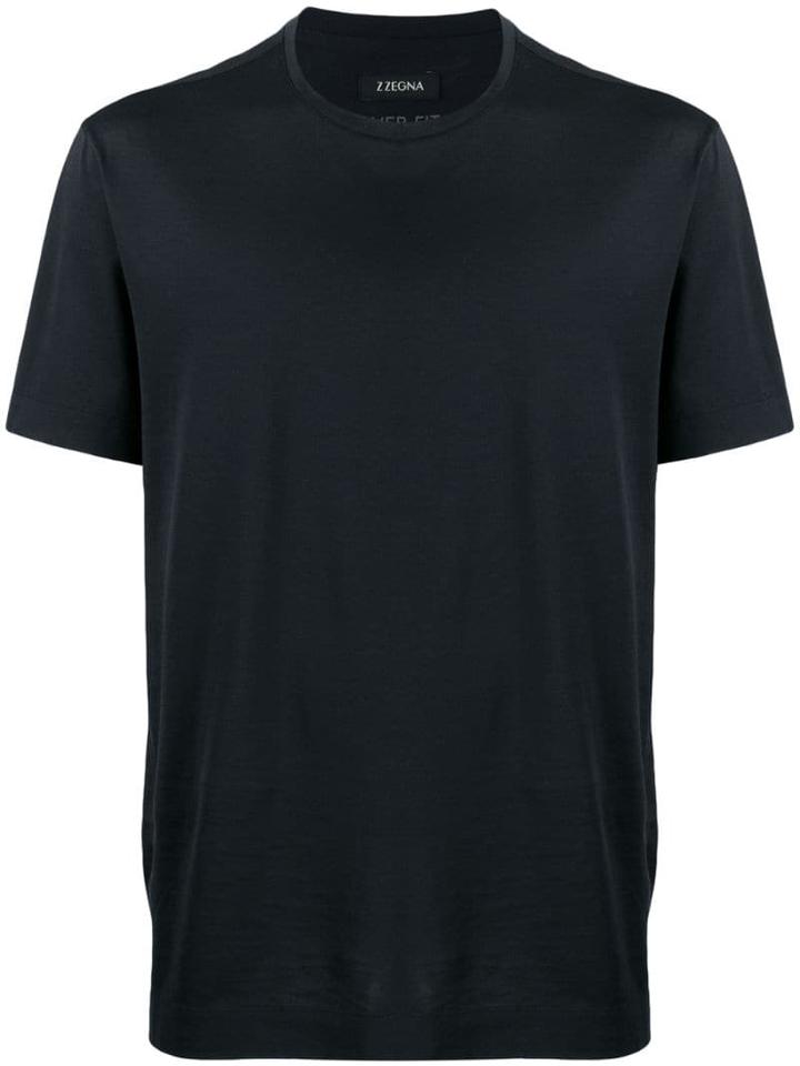 Z Zegna Plain Round-neck T-shirt - Blue