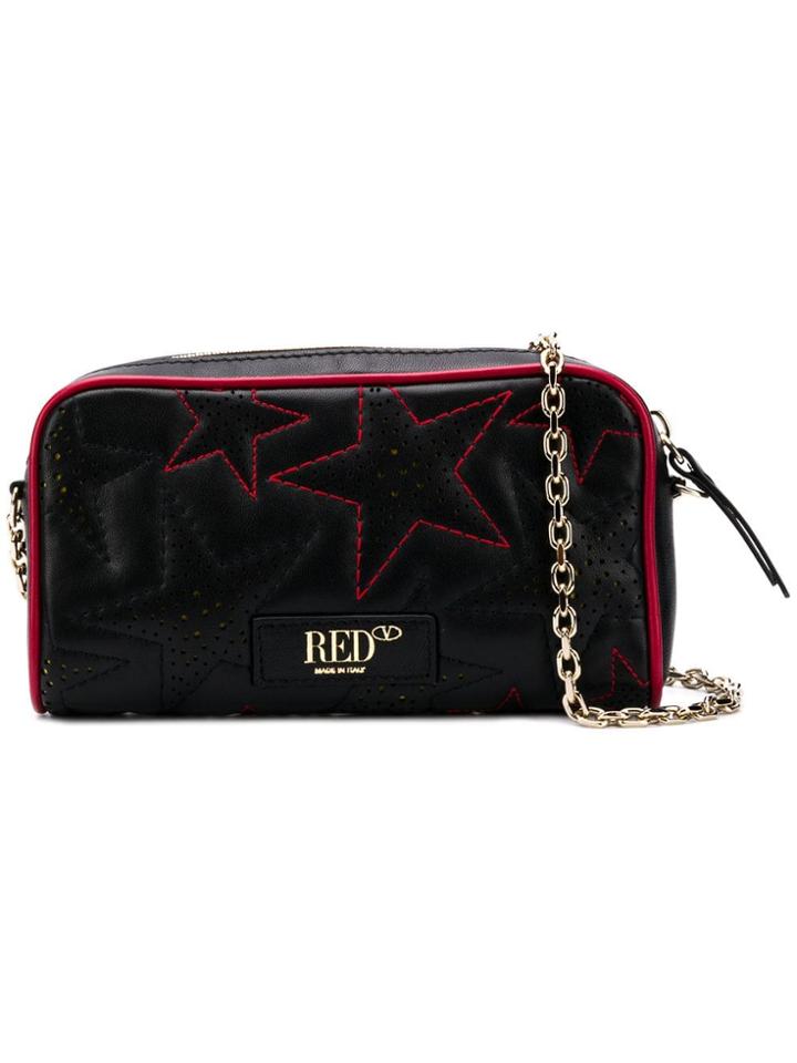 Red Valentino Red(v) Star Quilted Crossbody Bag - Black