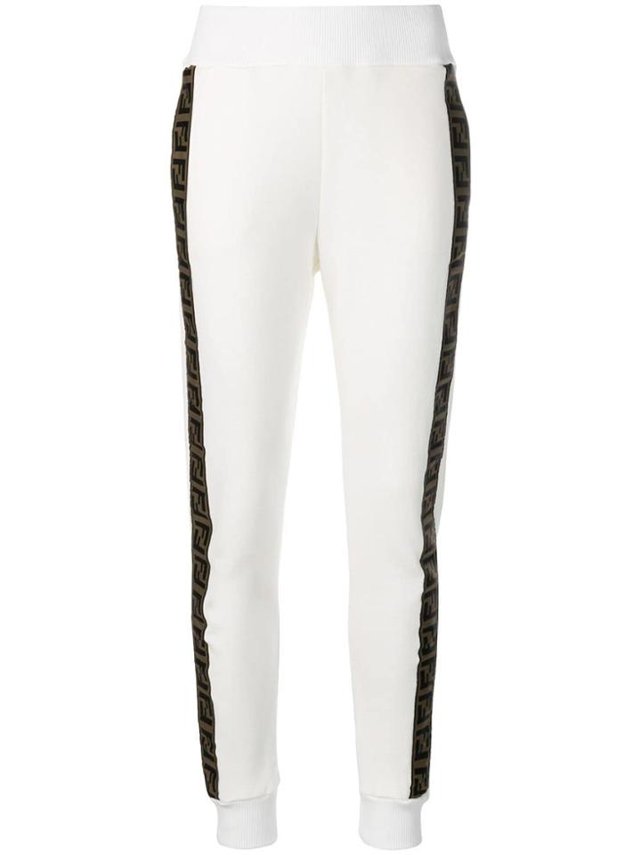 Fendi Side Logo Trousers - White