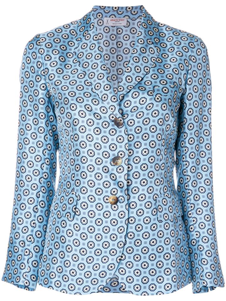 Alberto Biani Floral Pattern Blazer - Blue
