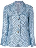 Alberto Biani Floral Pattern Blazer - Blue