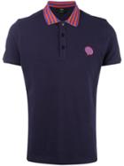 Fendi Contrast Collar Polo Shirt, Men's, Size: 48, Blue, Cotton