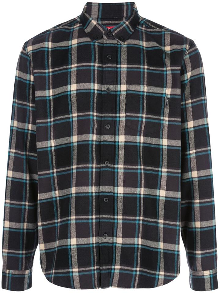 Supreme Plaid Button-front Shirt - Black