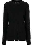 Proenza Schouler Vented Wool-cashmere Sweater With Front Slit - Black