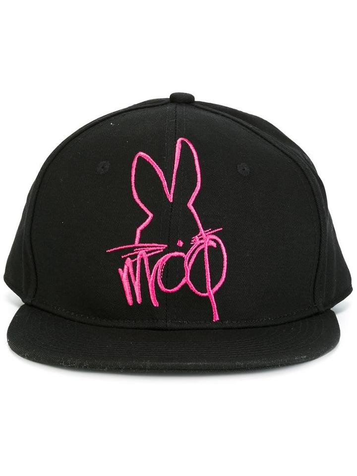 Mcq Alexander Mcqueen Embroidered Bunny Cap, Men's, Black, Cotton