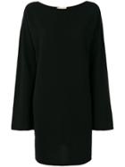 Fine Edge Long Sleeved Shift Dress - Black