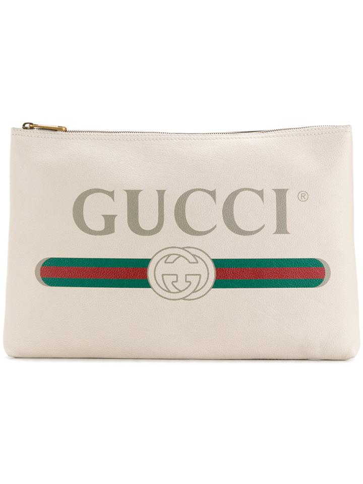 Gucci Gucci Print Portfolio Clutch - Nude & Neutrals