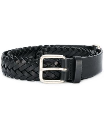 Jean Paul Knott Intrecciato Buckle Belt - Black