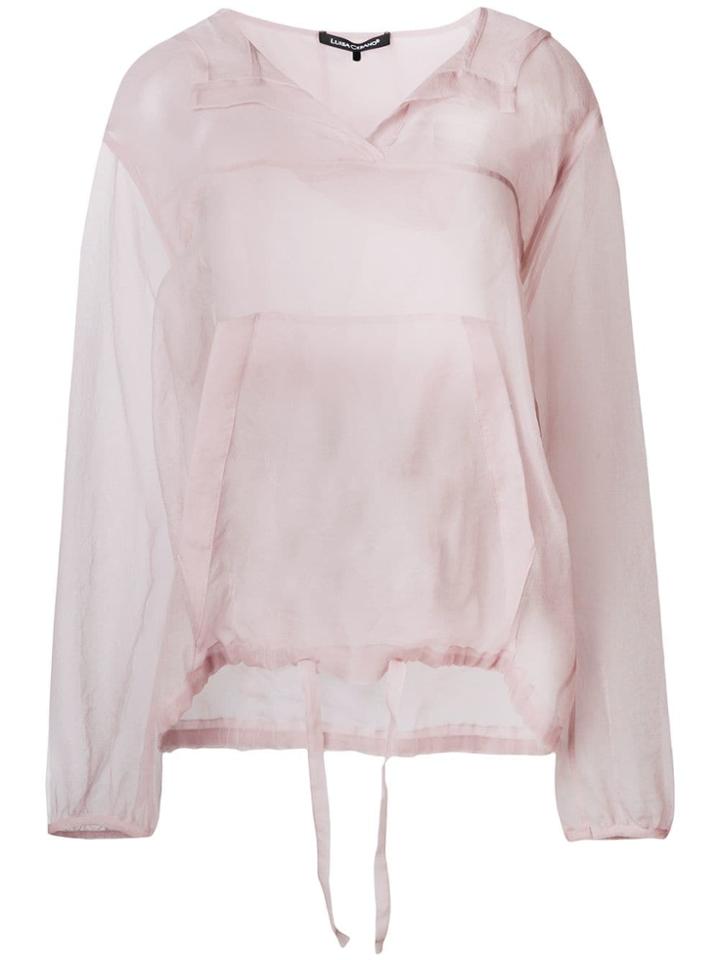 Luisa Cerano Sheer Hoodie - Purple