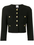 Edward Achour Paris Fitted Cropped Jacket - Black