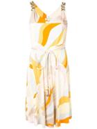 Emilio Pucci Abstract Print Belted Dress - Orange