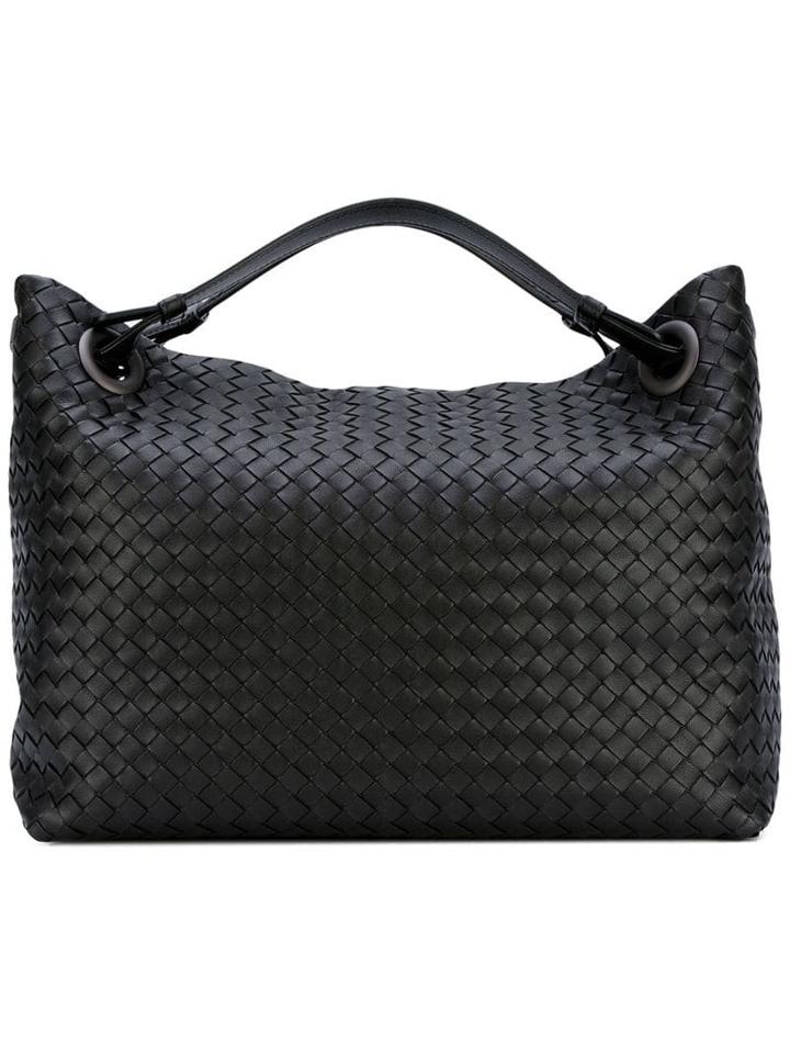 Bottega Veneta Nero Intrecciato Nappa Medium Garda Bag - Black