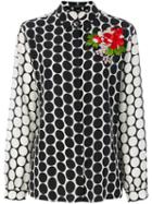 Etro - Floral Embroidery Trim Contrast Shirt - Women - Silk - 46, White, Silk