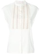 See By Chloé Embroidered Bib Sleeveless Shirt - White