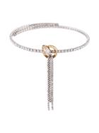 Miu Miu Knot Effect Embellished Necklace - Silver