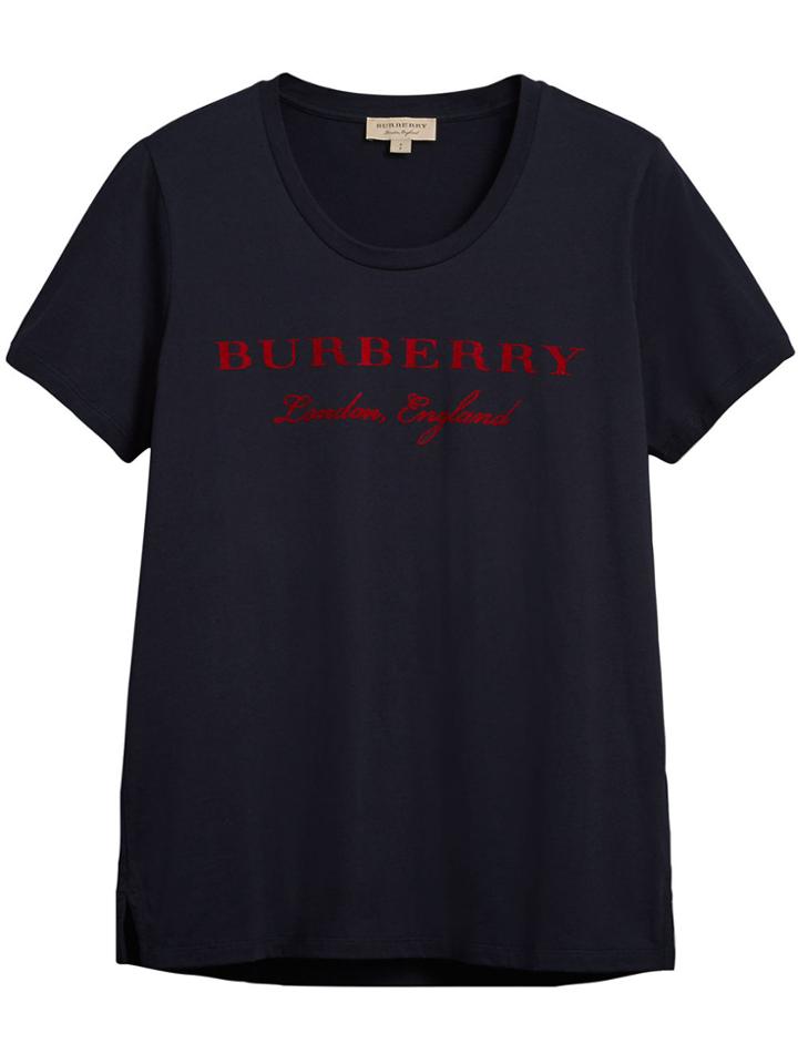 Burberry Printed Cotton T-shirt - Blue