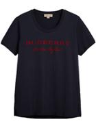 Burberry Printed Cotton T-shirt - Blue