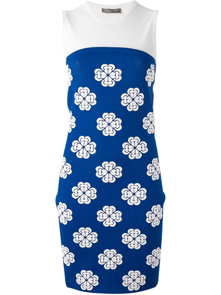 Alexander Mcqueen Embossed Flower Jacquard Tube Dress